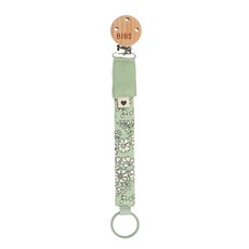 BIBS Liberty Pacifier Clip有機棉奶嘴鍊, 灰綠色, 1個
