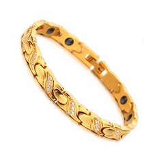 Herb Plus Health Plus鋼鑽石鍺保健手鍊 金色, 1個