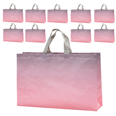 Fancypix 漸層不織布提袋 購物袋 大型 47 x 36cm, 10個, 粉紅色