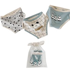 男童熊貓三兄弟三角內褲3件+收納袋組