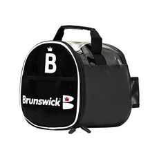 Brunswick 亮皮單球托特包, 全黑
