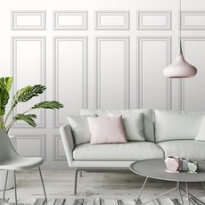 WATERFUL MUJIMACJI Waterful 牆裙壁畫壁紙 MG402SB 7片, 現代白B