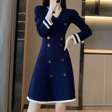 LUNAGIRL 女款Eidran針織連身裙, 藍色