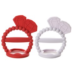 Dailylike 鑽石造型手環固齒器, 02款 紅寶石+蛋白石, 奶嘴 2種, 1組