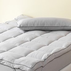 La Pomme 素色滾邊絎縫床墊+素色滾邊枕頭, 灰灰色