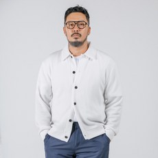 파이브엑스라지 남성용 빅사이즈 소프트 스판 니트 카라 가디건