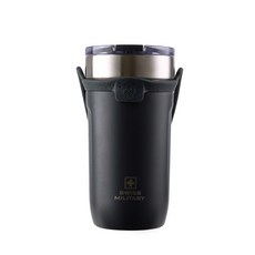 SWISS MILITARY 可拆卸矽膠提繩不鏽鋼隨身杯, 深灰色, 530ml, 1個