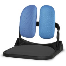 바른자세 듀얼폴더 접이식 메쉬 좌식의자 DF-520, 블랙(방석), 블루(등받이)