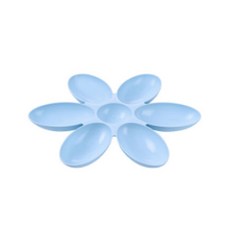 리빙에스 반려동물 꽃잎 식기, 파랑, 1개