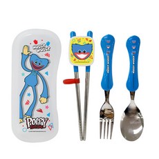 LE BARN Poppy Playtime多合1訓練餐具全套組, 勺子+筷子+叉子+餐具, 混色