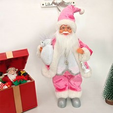 聖誕老人娃娃裝飾品 粉紅色 BRP1655, 混合色, 1個