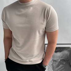 NAMZADAING 男款Q彈羅馬布料肌肉版型短袖T恤