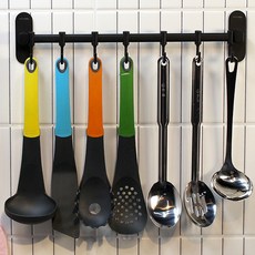 WANGEL 金屬免鑽孔廚房掛架 400 x 90 mm GJ-18705-07B-B40, 1個, 黑色