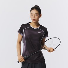 빅터 여성용 배드민턴 의류 BLACK FLOW 티셔츠 VT25CGW022F