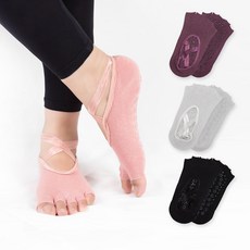 Syner Socks 女性防滑露趾皮拉提斯瑜珈襪 4雙組