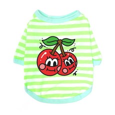 블랭크도그 반려동물 더블체리 티셔츠, GREEN, 1개