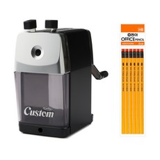 칼 5단계 심조절 연필깎이 CC-2000 + 동아연필 HB 6p 세트, 블랙, 1세트