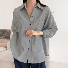 봉봉스토리 더캐시 줄지 임산부 셔츠 남방