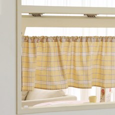 DECOTONIK 粉彩格紋短窗簾, 黃色