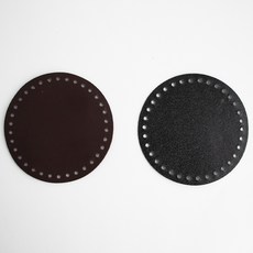 yarna 가죽 가방 바닥 원형 12cm 세트 일반, 브라운, 1세트