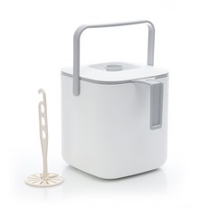 모던 프렌치 분리형 음식물 쓰레기통 3L + 누름이, 화이트, 1개
