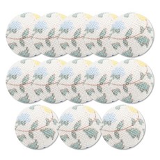 小碎花包布豆豆鈕扣 13mm, 藍色, 13個