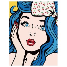 Meirian 寶石十字繡 DIY 串珠工藝套組 30 x 40 cm, 藍色女孩, 1套