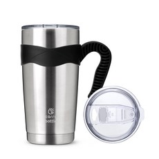 carry bottle Standard不鏽鋼保溫杯+專用手把組, 銀色(保溫杯)+黑色(手柄), 600ml, 1組