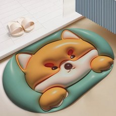 BRINCH 빨아쓰는 3D 입체 디자인 규조토 논슬립 발매트, 타입5901-44