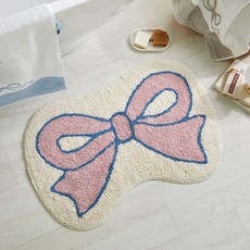 Modern House 大蝴蝶結棉質簇絨地墊 45 x 65 cm, 粉紅色