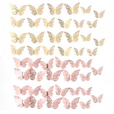 派對錶演 DIY 蝴蝶裝飾套裝 2 種, 黃金，玫瑰金, 2套