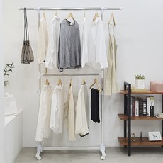 可移動2層金屬衣架, 白色