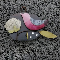 아리공방 한글무늬 새 풍경종 + 꽃종, 분홍빛