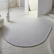 BLEDIK HOME Ive亞麻四季可水洗不規則橢圓形地毯