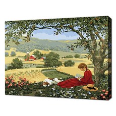 自助油畫 艾凡里村莊山丘 安妮的青春 風景畫 繪畫 DIY 40 x 50 cm, 27色, 1個