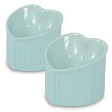 모나지오 반려동물 경사형 러브 도자기 식기 2p 세트, 1세트, 민트