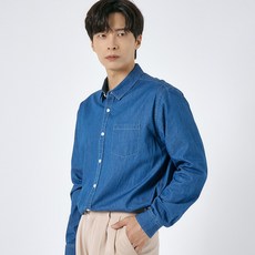 lxt 男款標準基本版型柔軟100%純棉丹寧襯衫