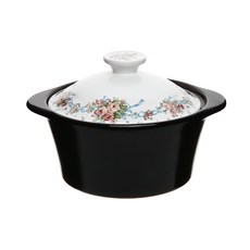 plala 花朵電磁爐耐熱砂鍋 + 鍋蓋組, 1套, 18.5cm