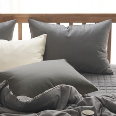 g BEDDING 自然主義 40支紗枕套 + 枕芯, 炭灰色