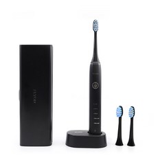 플라이코 음파 전동칫솔 FT7106KR + 칫솔모 2p + 무선충전거치대 + 휴대용케이스 세트, FT7106KR(블랙), 1개