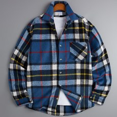 GHOST REPUBLIC 寬鬆格紋刷毛長袖襯衫 MSH-582