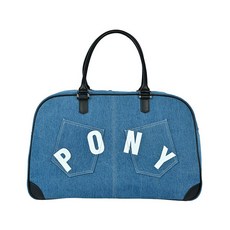 PONY TAIL ENTAME COLLECTION 中性高爾夫波士頓包, 牛仔黑