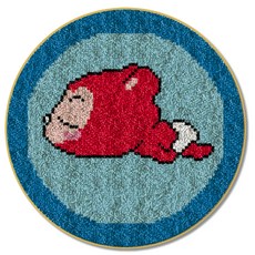 Alode Round Kitten Carpet 地毯DIY技能刺繡套組英文版白色印花網布, 1個, No 04