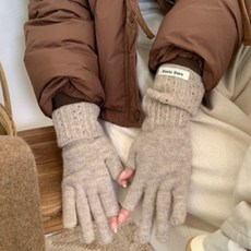Reindeer 女性用針織防寒臂套毛絨手套