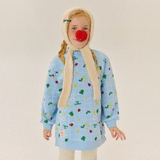 Riebello 女童格紋假日長版大學T