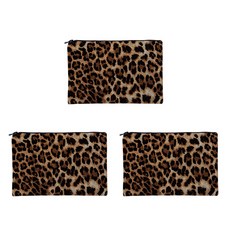 Seu Borieng豹紋方形多功能化妝包 3入