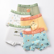ETX JUST 男孩粉彩卡通四角短褲 5 件套 P707