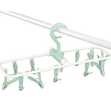 掛勾型夾式曬襪架 YT_RA447 綠色, 1個