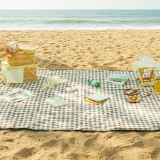 LUAZ 多用途戶外露營野餐雙面防水野餐墊, 摩卡棕