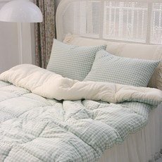 앤코튼 파스텔 체크 순면 60수 차렵이불